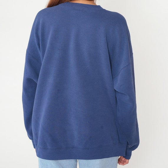 USA Sweatshirt 90s Blue Crewneck Sweatshirt Embro… - image 5