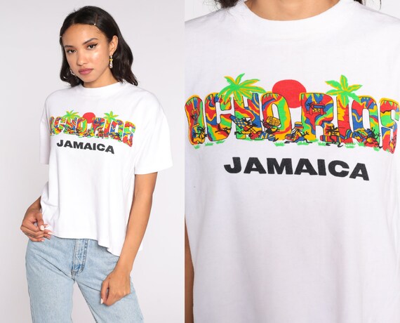 Ocho Rios Jamaica Shirt 80s T Shirt Short Sleeve TShirt Jamaican Top Vacation Tee 1980s Caribbean Tourist Shirt Vintage Medium