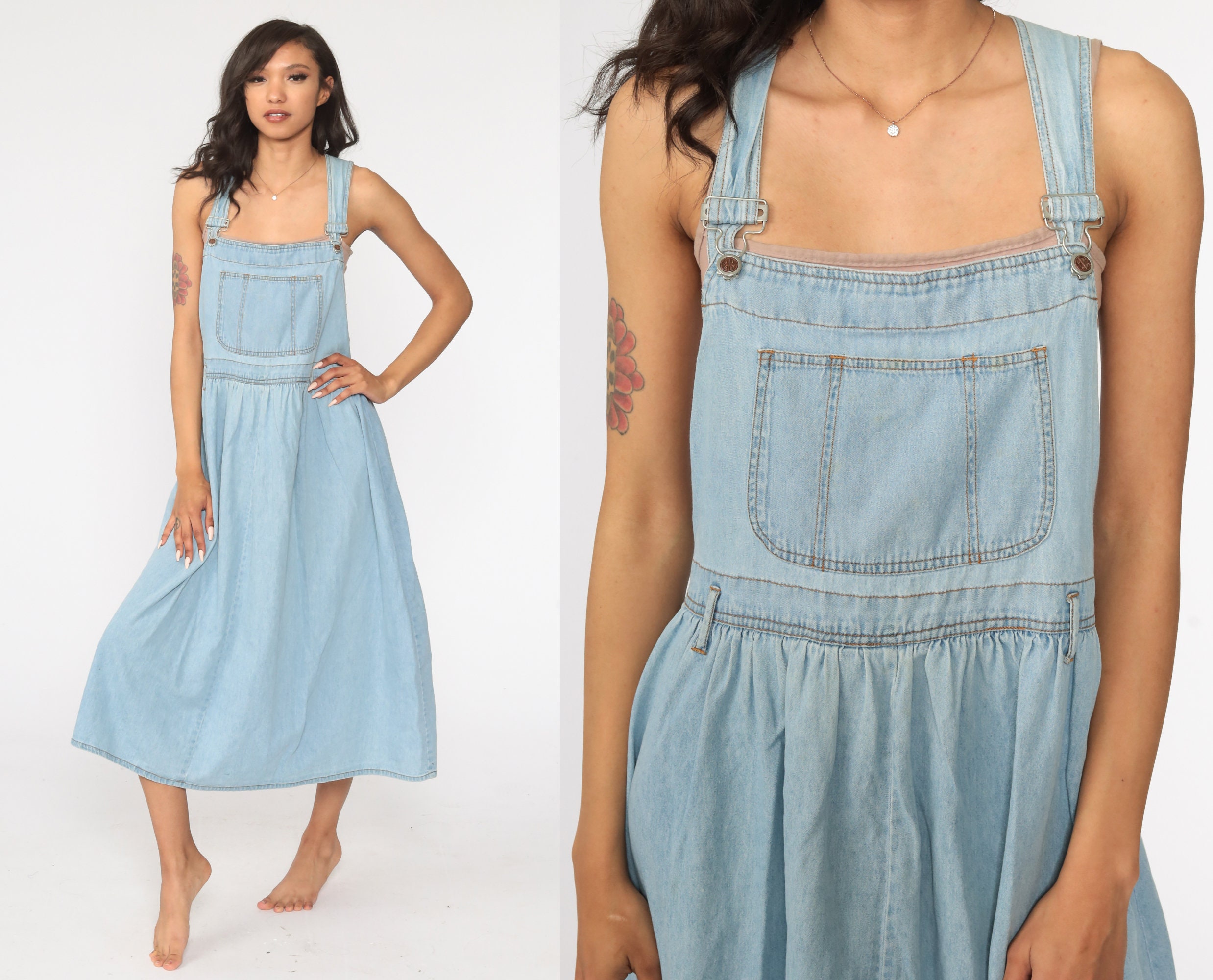 Denim Overall Dress Denim Jumper Dress 