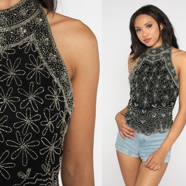 Modal Silk High Low Top With Floral Block Print main image 0