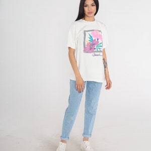 Hawaii T-shirt 90-tals Hawaiiansk Hibiskusblomma Tropisk Blommig Grafisk T-shirt Surfer Tourist T-shirt Enkelsöm Vit Vintage 1990-tals Stor bild 3