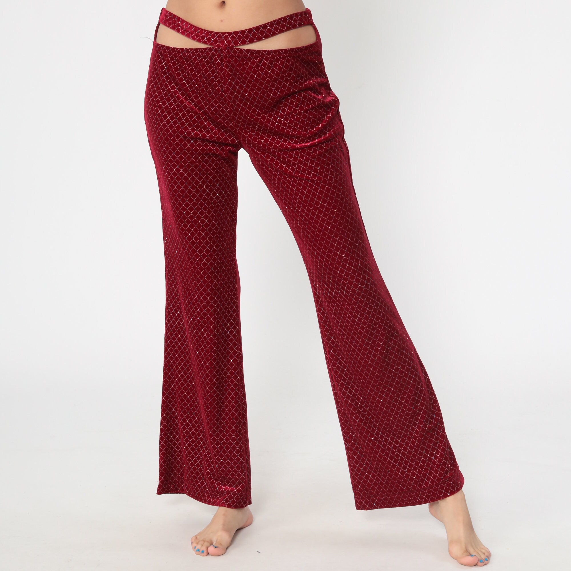 red bell bottom pants plus size