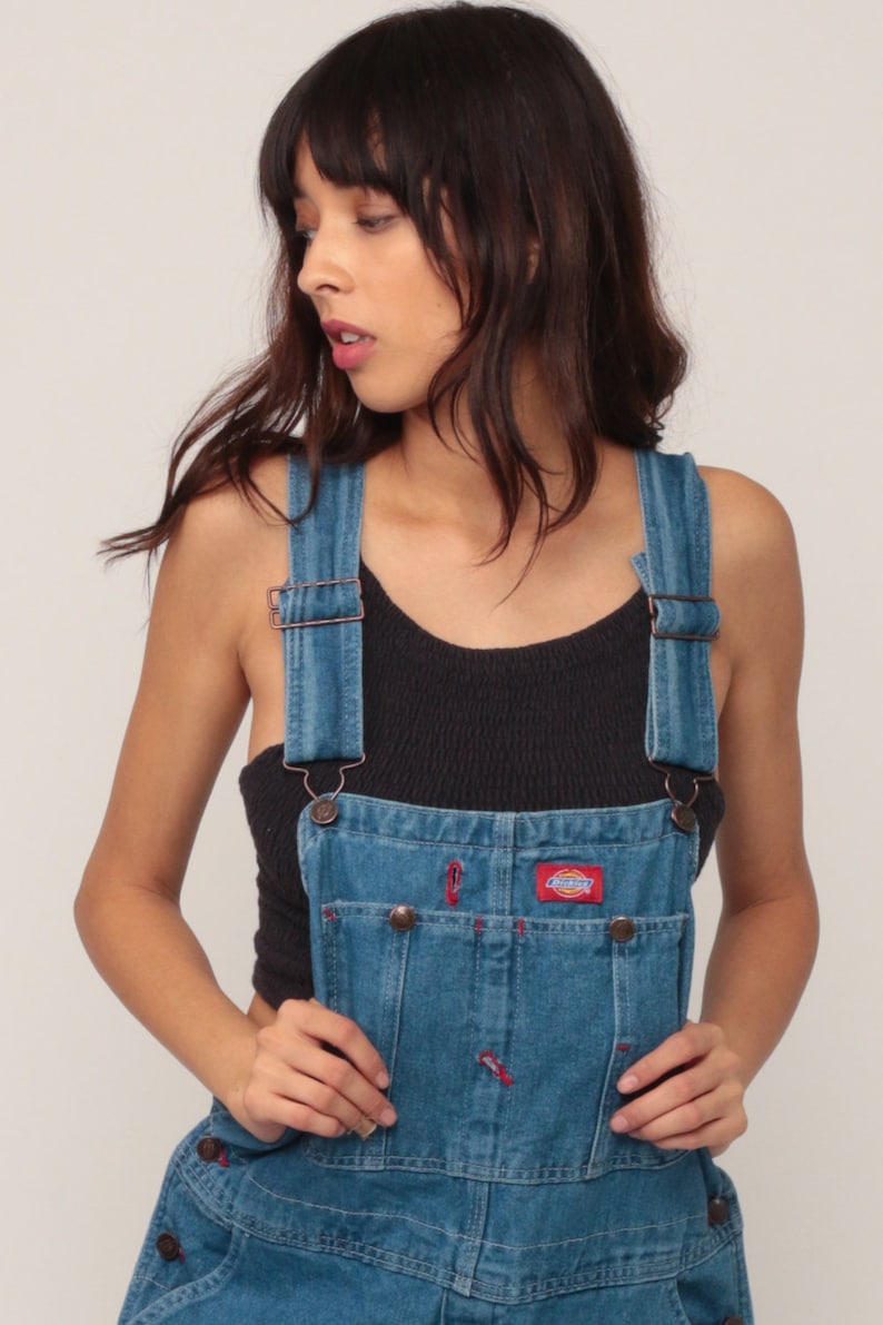 Dickies Overalls 90s Denim Bib Overalls Baggy Dungarees Long Etsy