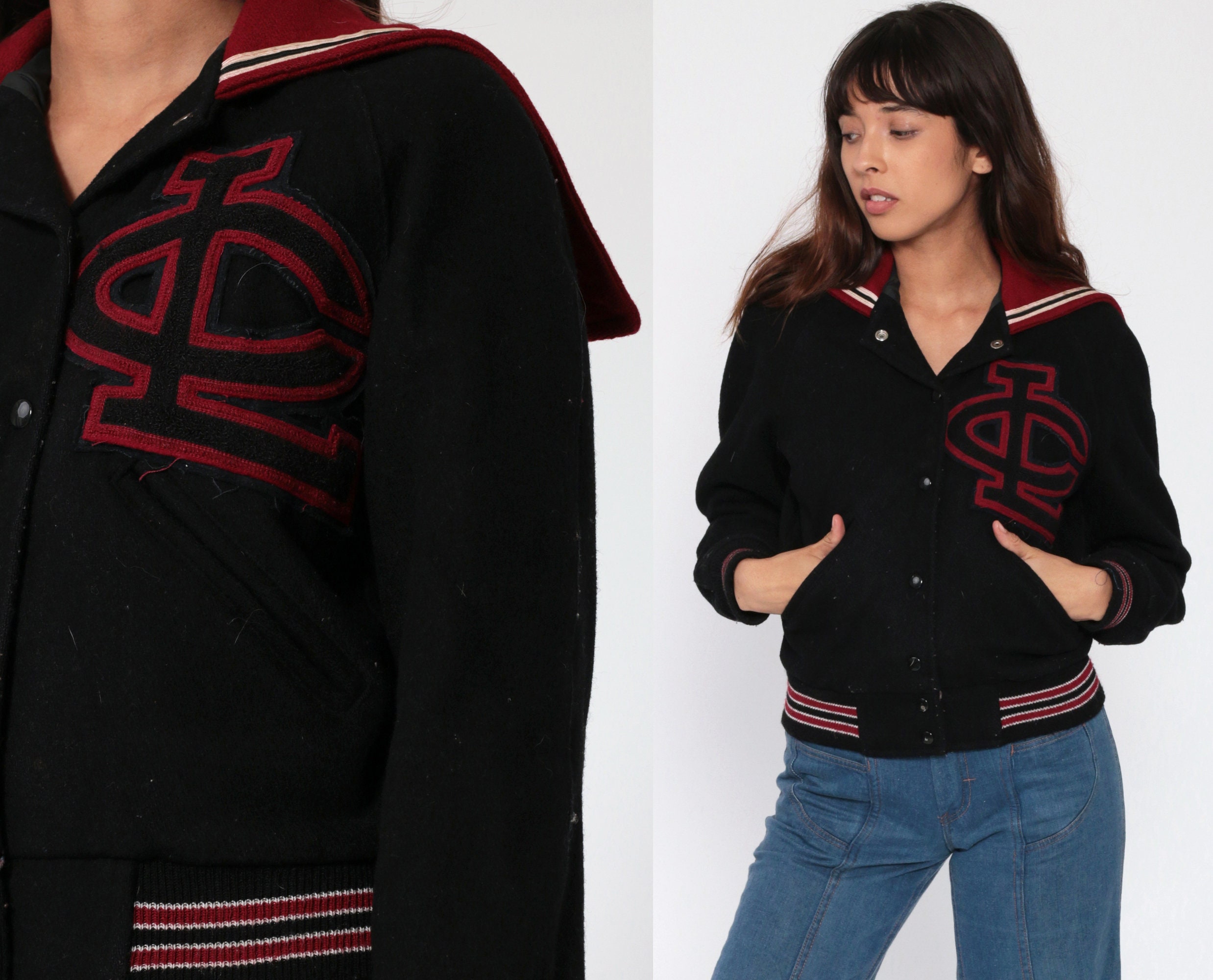 sailor collar varsity jacket