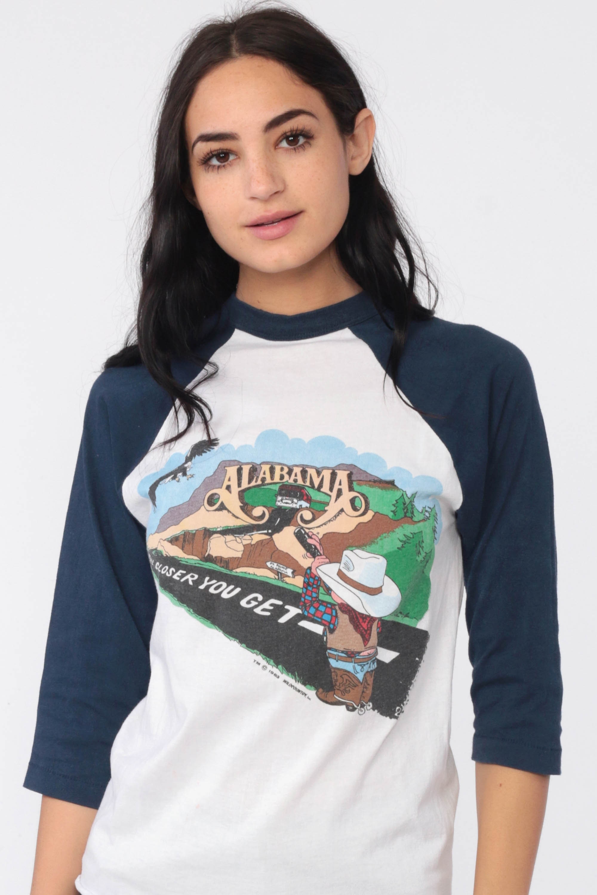 Alabama Band Tshirt 1983 Tour T Shirt Band Shirt The Closer You Get 80s Concert Raglan Baseball