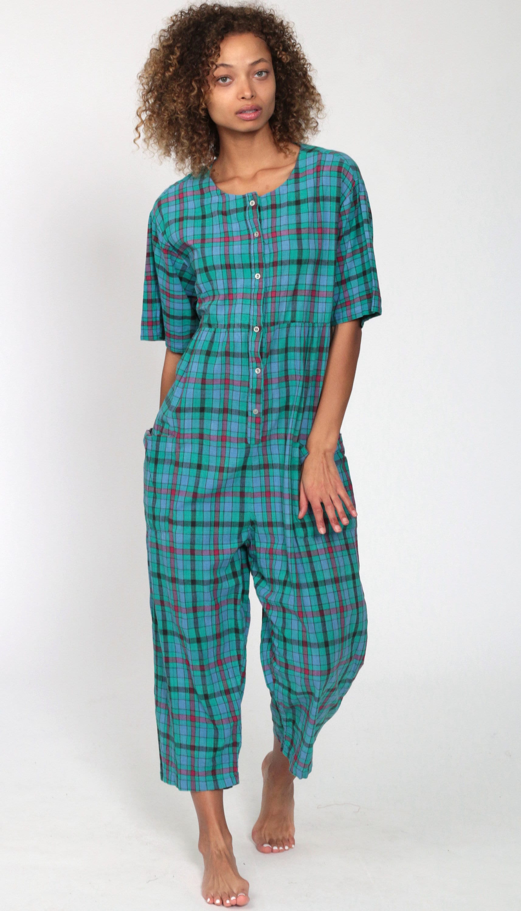 plaid jumpsuit
