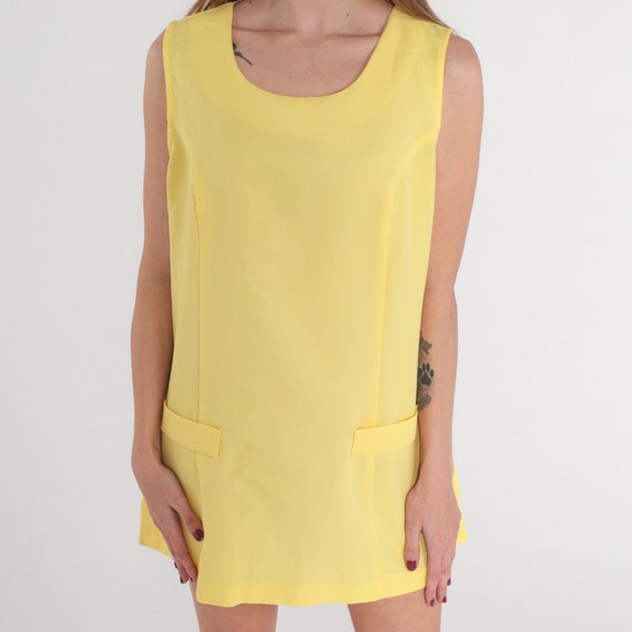Yellow Tank Top 90s Does 60s Tunic Shirt Sleevele… - image 7