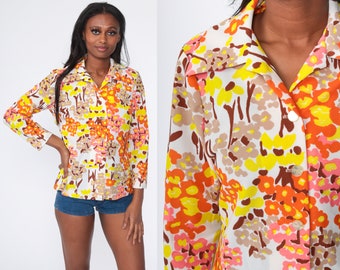70s Floral Shirt - Etsy Hong Kong