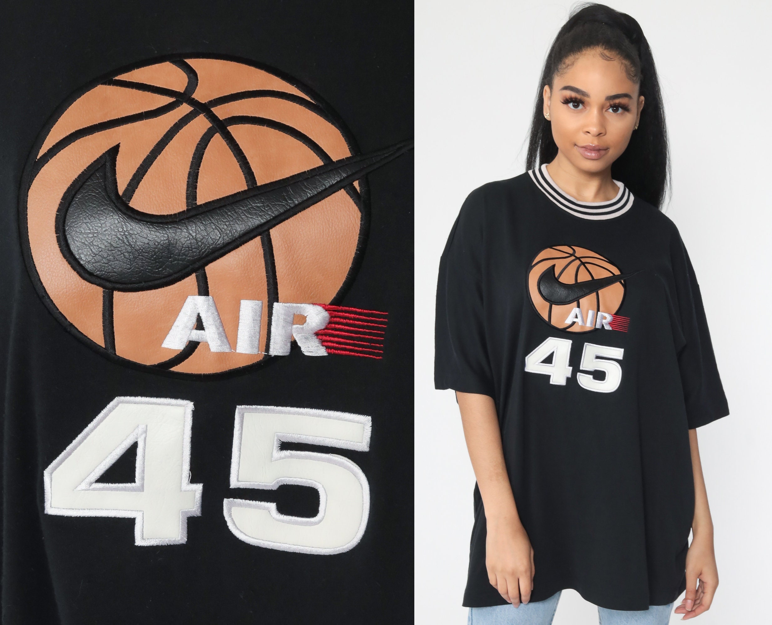 Pornografía laberinto Maniobra NIKE AIR Shirt 90s Athletic Black Basketball Tshirt - Etsy