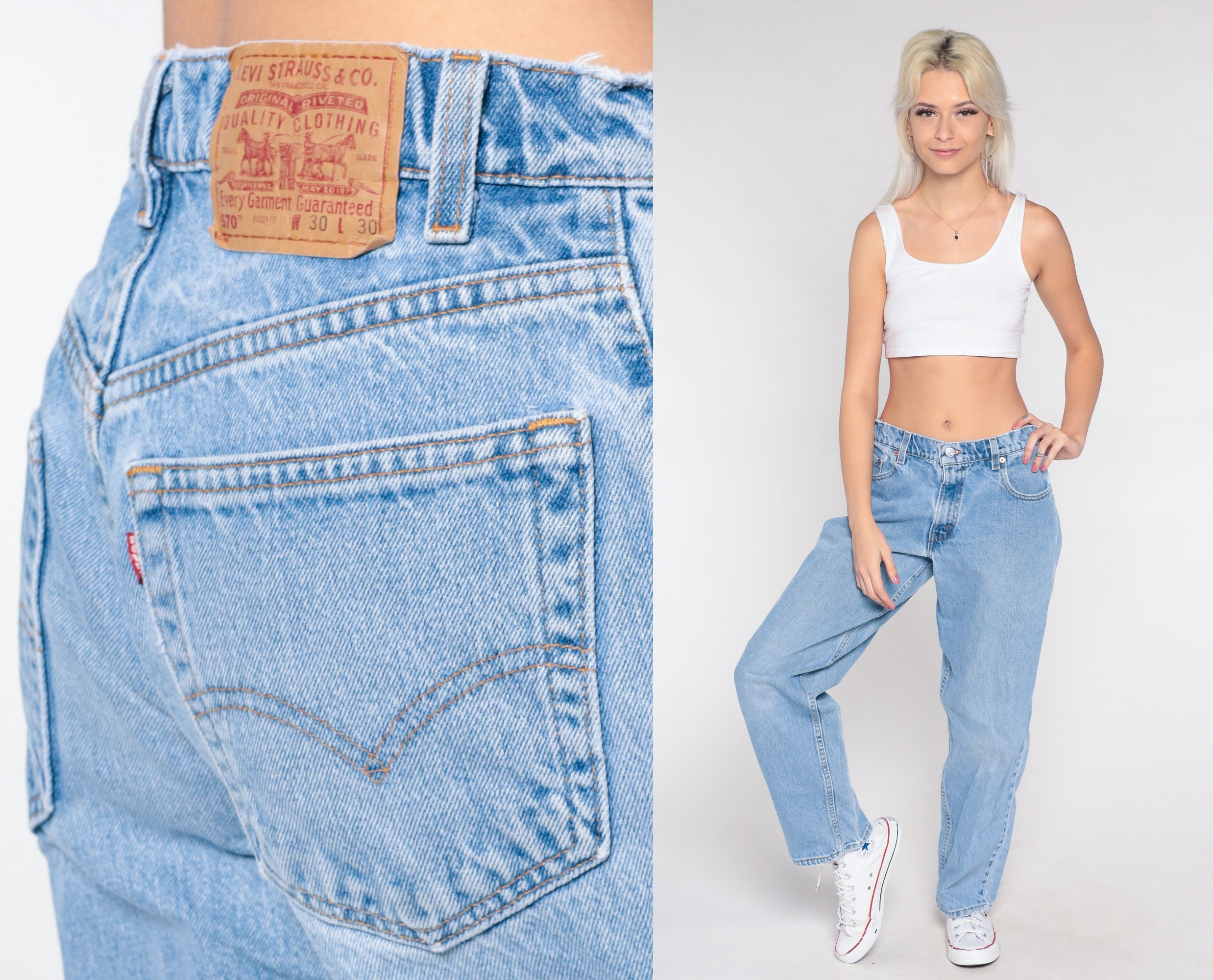 Levis 570 Jeans Baggy Relaxed Jeans High Waist Baggy 90s Jeans - Etsy