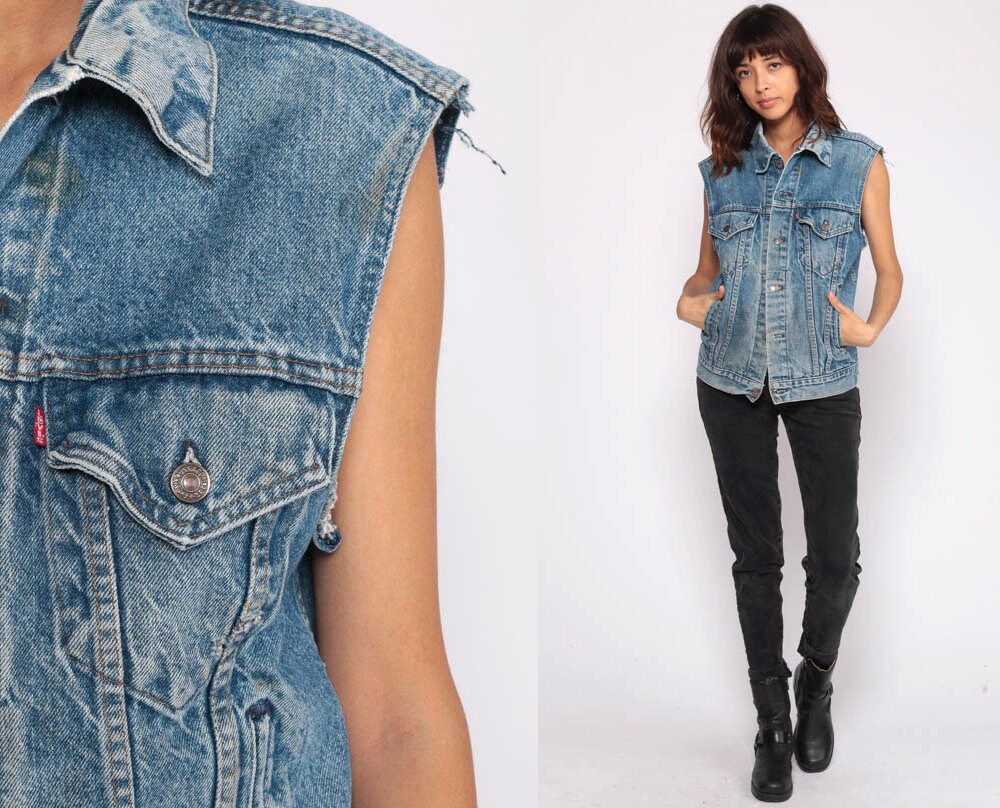 levi denim jacket sleeveless