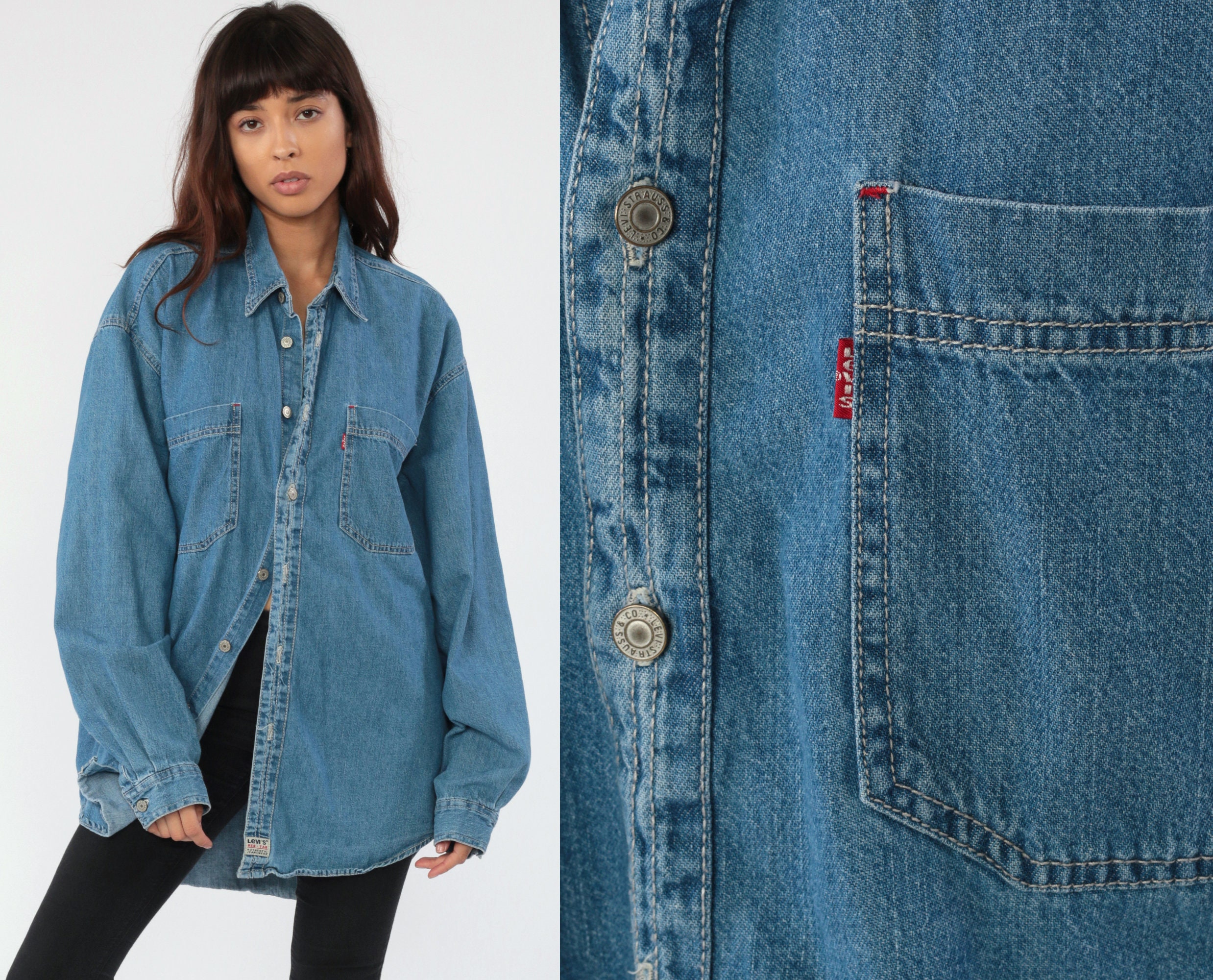 button up levi jeans