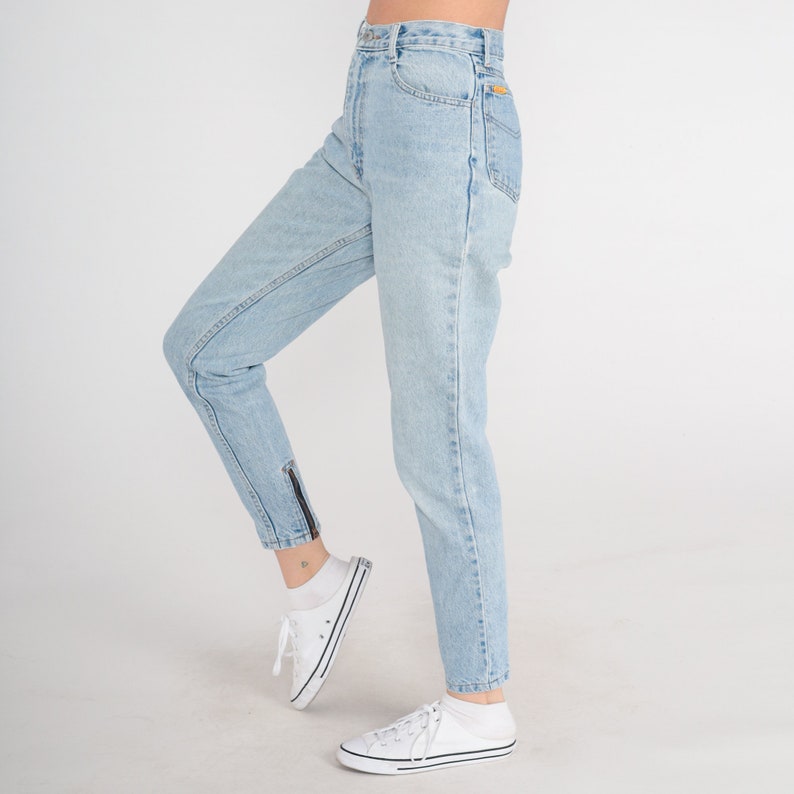 90s Jordache Jeans Skinny Mom Jeans High Waist ANKLE ZIP Jeans Denim Pants 1990s Slim Jeans Vintage Extra Small xs image 4