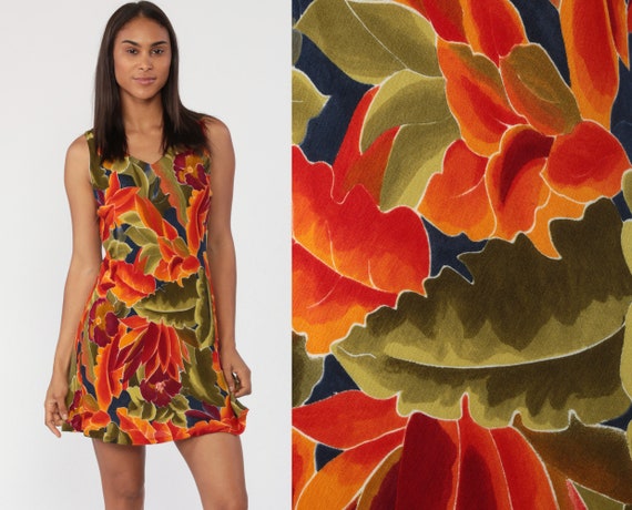 orange floral summer dress