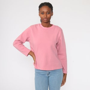 Pink Crewneck Sweatshirt 90s Sweatshirt Oversized Sweatshirt Plain Slouchy Vintage Sweat Shirt Medium