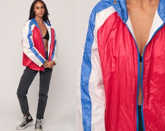 Vintage 1980s Red and Gold Coin Windbreaker