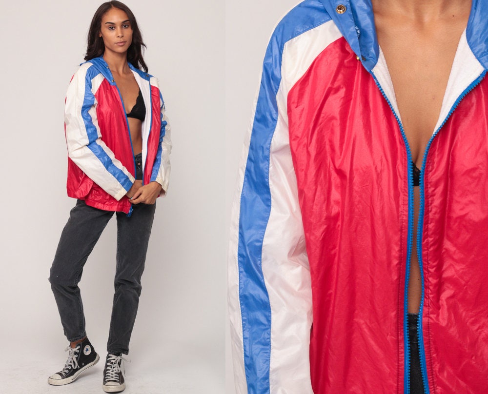 80s Windbreaker HOODED Jacket Hooded 