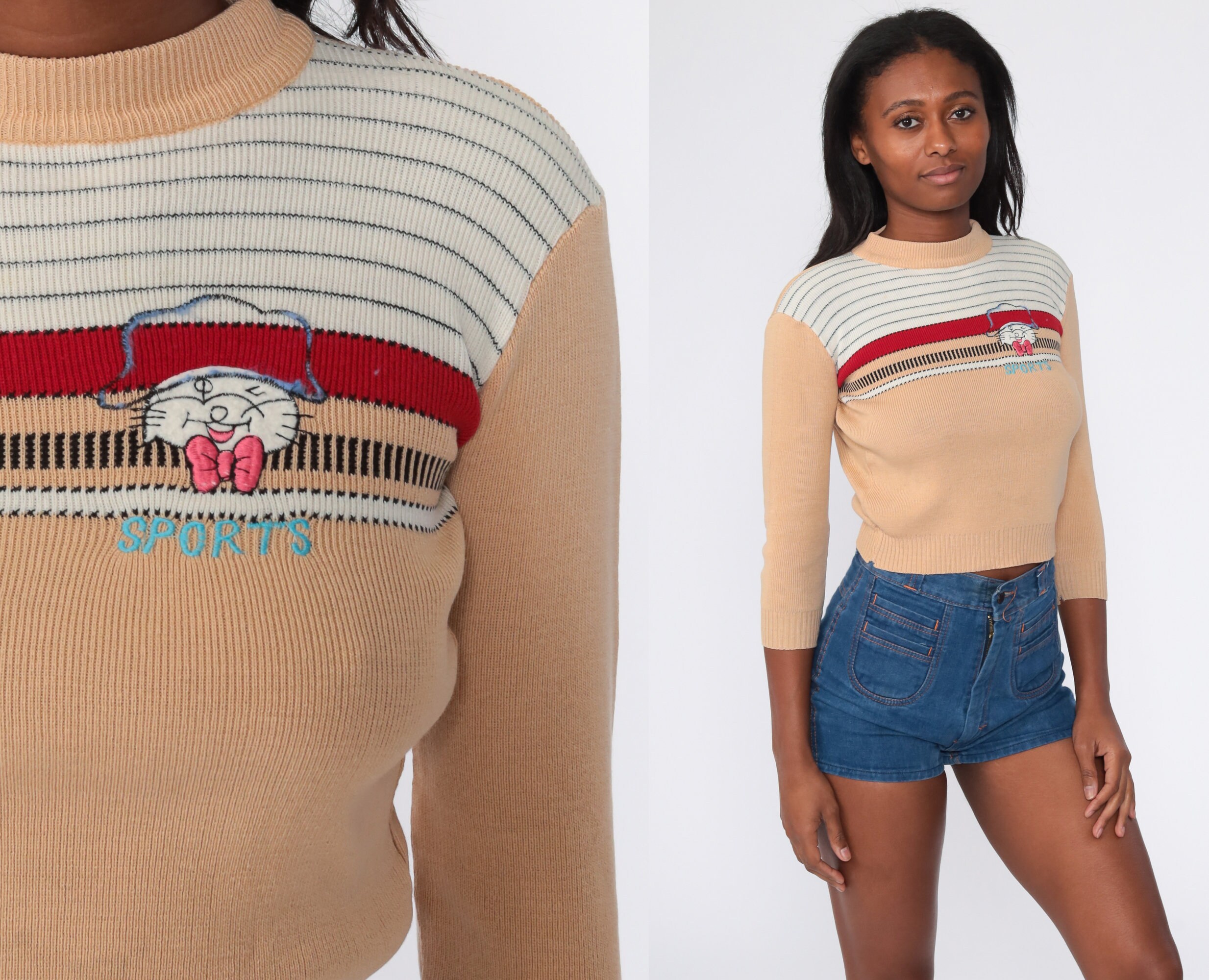 tight striped sweater