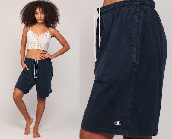 Basketball Shorts Champion Shorts 90s Streetwear Running Shorts Gym Sweat Shorts Retro Jogging Shorts Blue Vintage Hipster Large