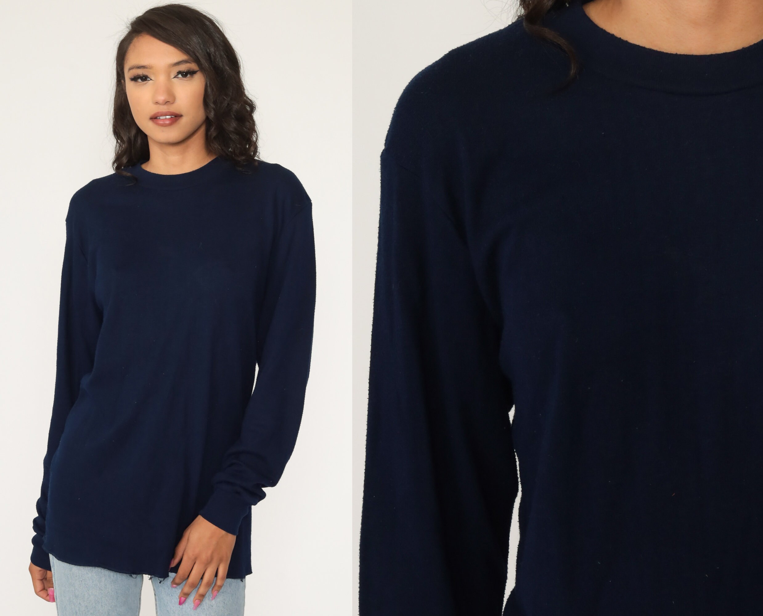 navy blue thermal shirt
