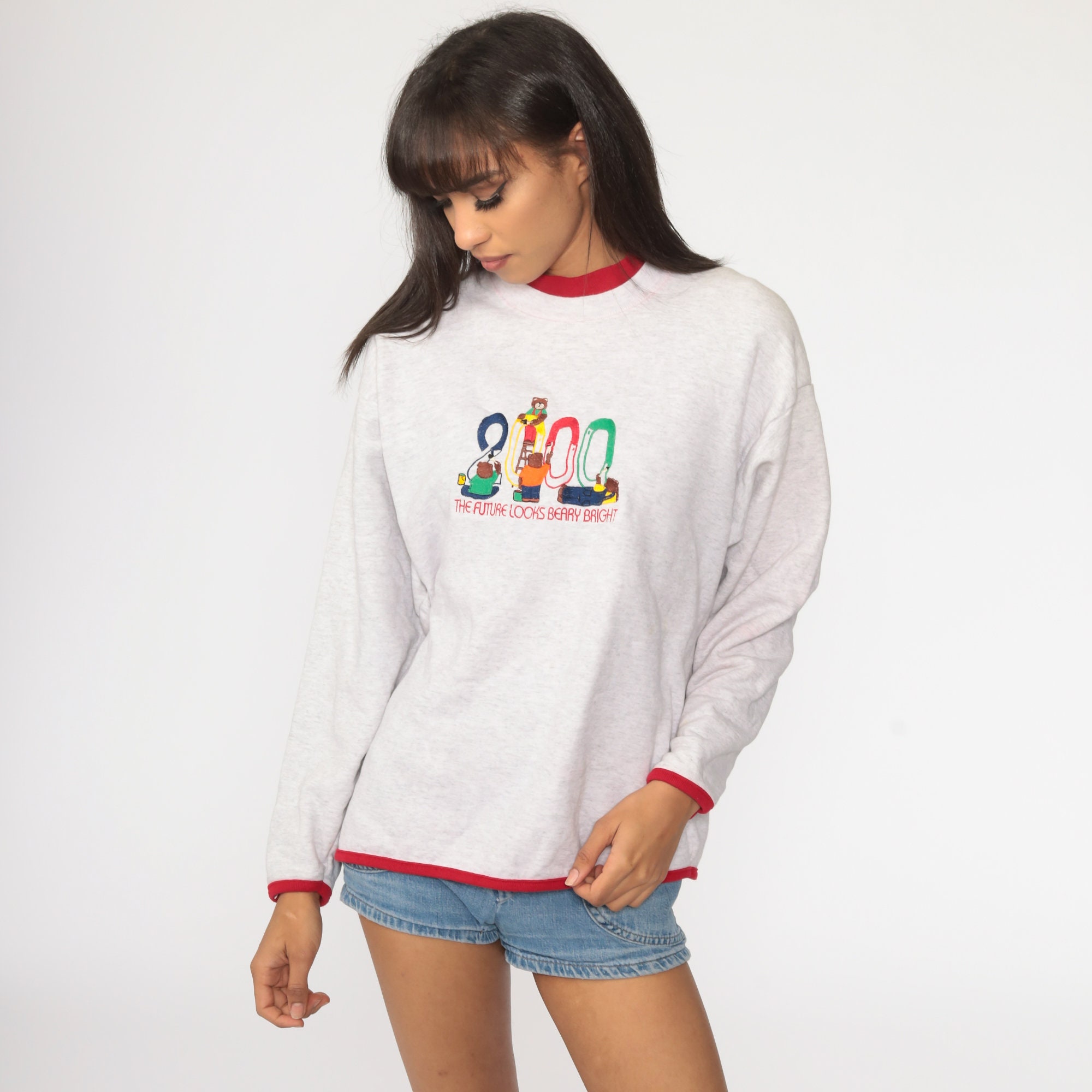 Teddy Bear Shirt Y2K Sweatshirt 2000 Pun Sweatshirt Graphic Kawaii ...