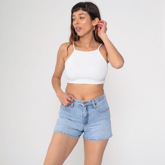 90s Jean Shorts Mudd Denim Shorts Blue Denim Shorts Mid Rise Waist Bottoms 1990s Vintage Retro Light Wash Shorts Small