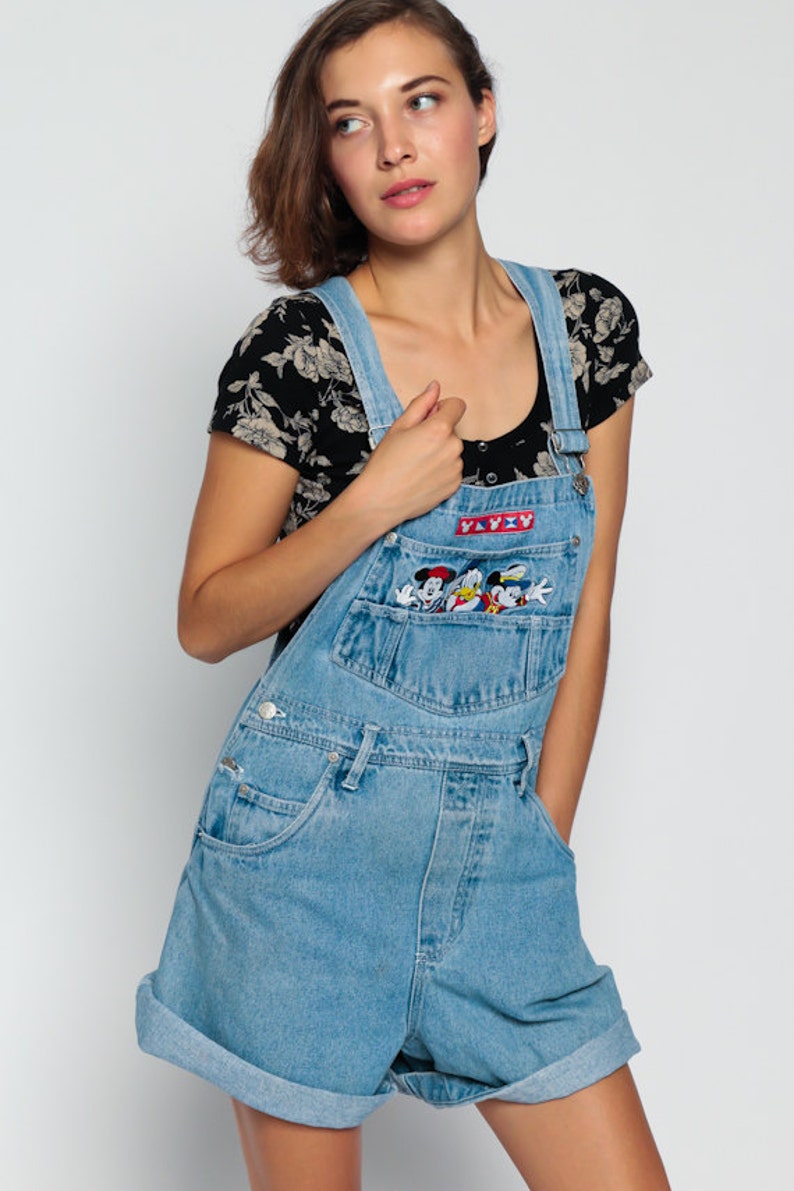 Short Overalls Denim Overall MICKEY MOUSE Minnie Disney Etsy