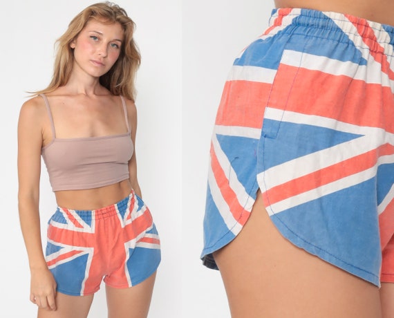 British Flag Shorts 80s Jogging Shorts ENGLAND Run