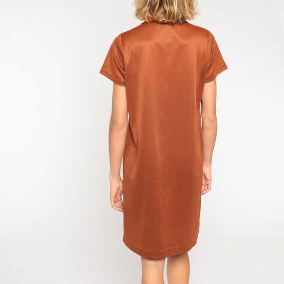Brown Shirtdress 70s Mini Dress Retro Button Up S… - image 6