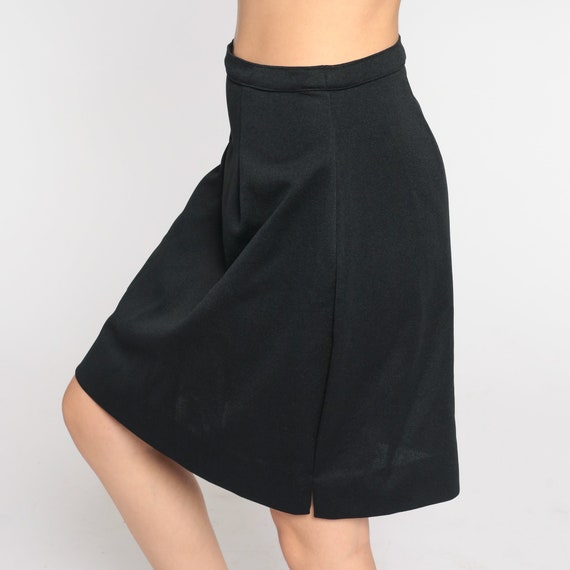 Black Mini Skirt 70s High Waisted Mod Skirt Basic… - image 5