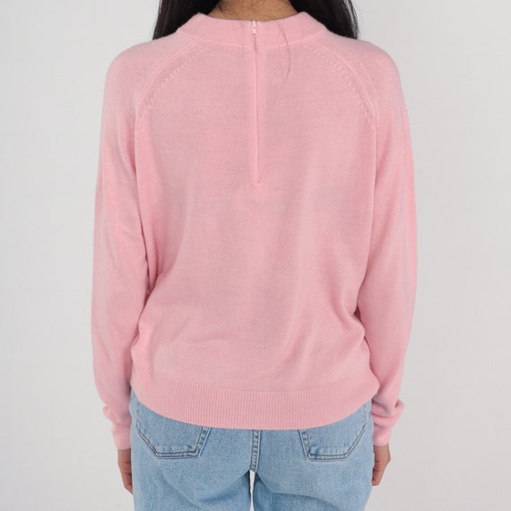 Baby Pink Sweater 00s Knit Pullover Sweater Ragla… - image 5