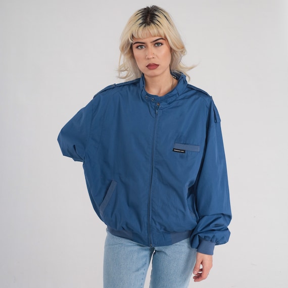 Blue Members Only Jacket 80s Cafe Racer Windbreak… - image 2