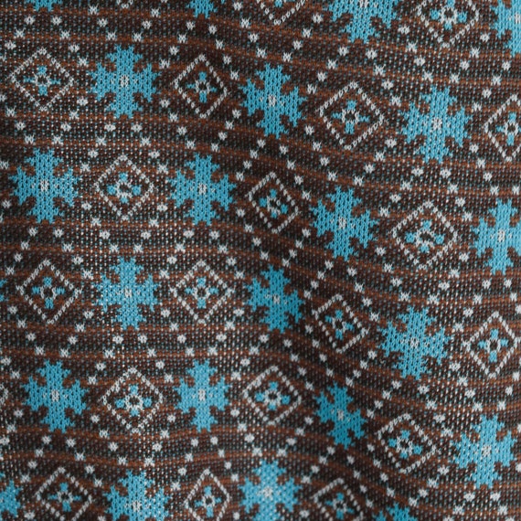 70s Disco Shirt Geometric Tile Print Zip Up Shirt… - image 6