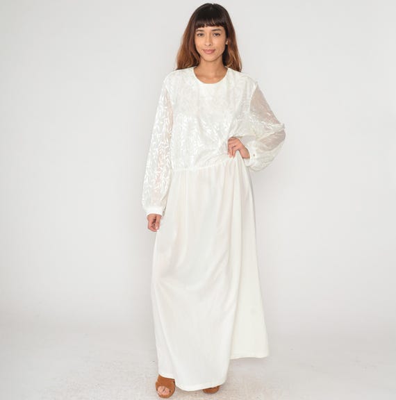 90s White Dress Lace Prairie Cottagecore Wedding Victorian Formal Ceremony Bridal Bohemian Vintage  Plus Size Extra Extra Large XXL