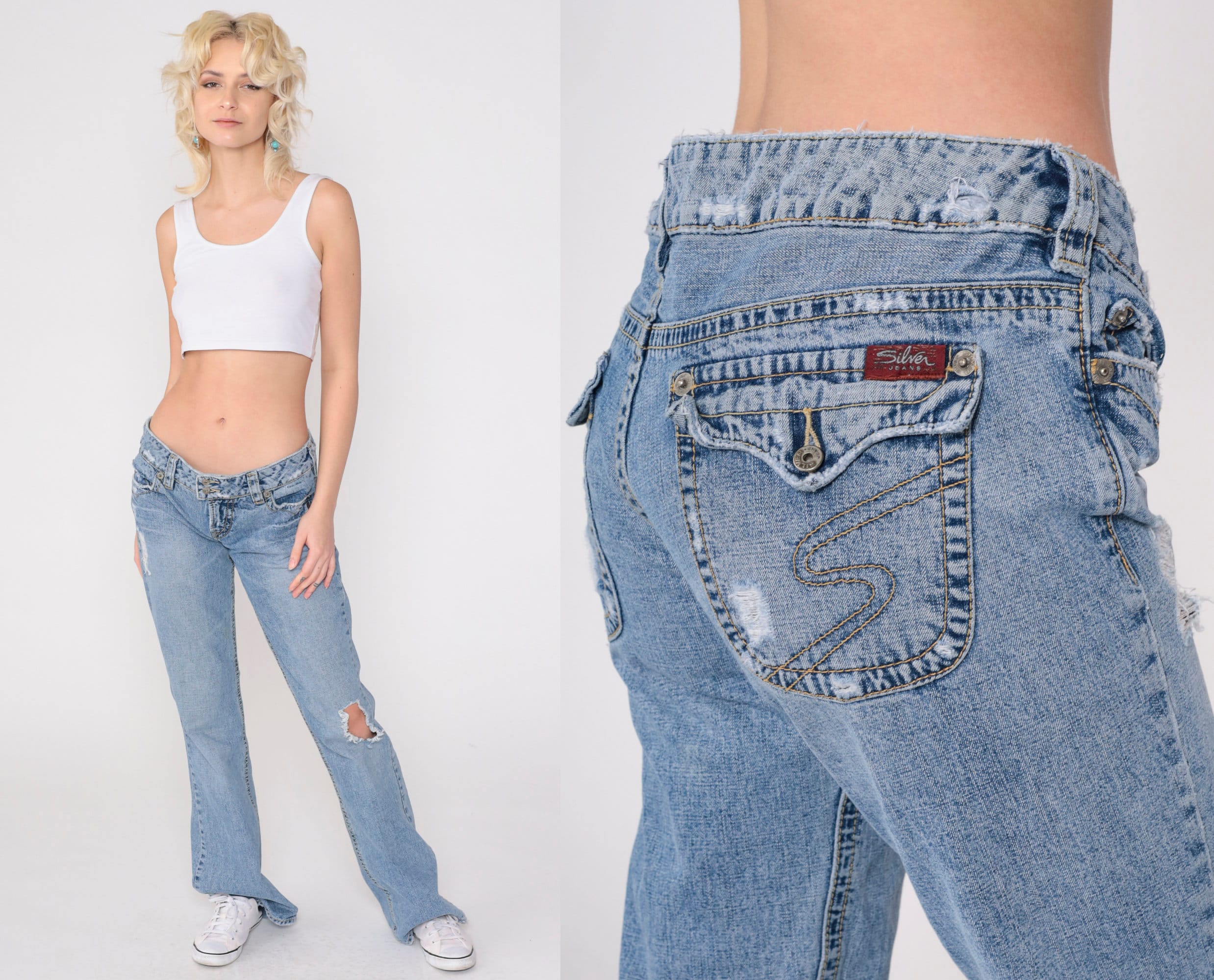 Y2K Flared Jeans Low Rise Jeans 00s Distressed Denim Bell Y2K Flared Jeans Low Rise Jeans 00s Distressed Denim Bell
