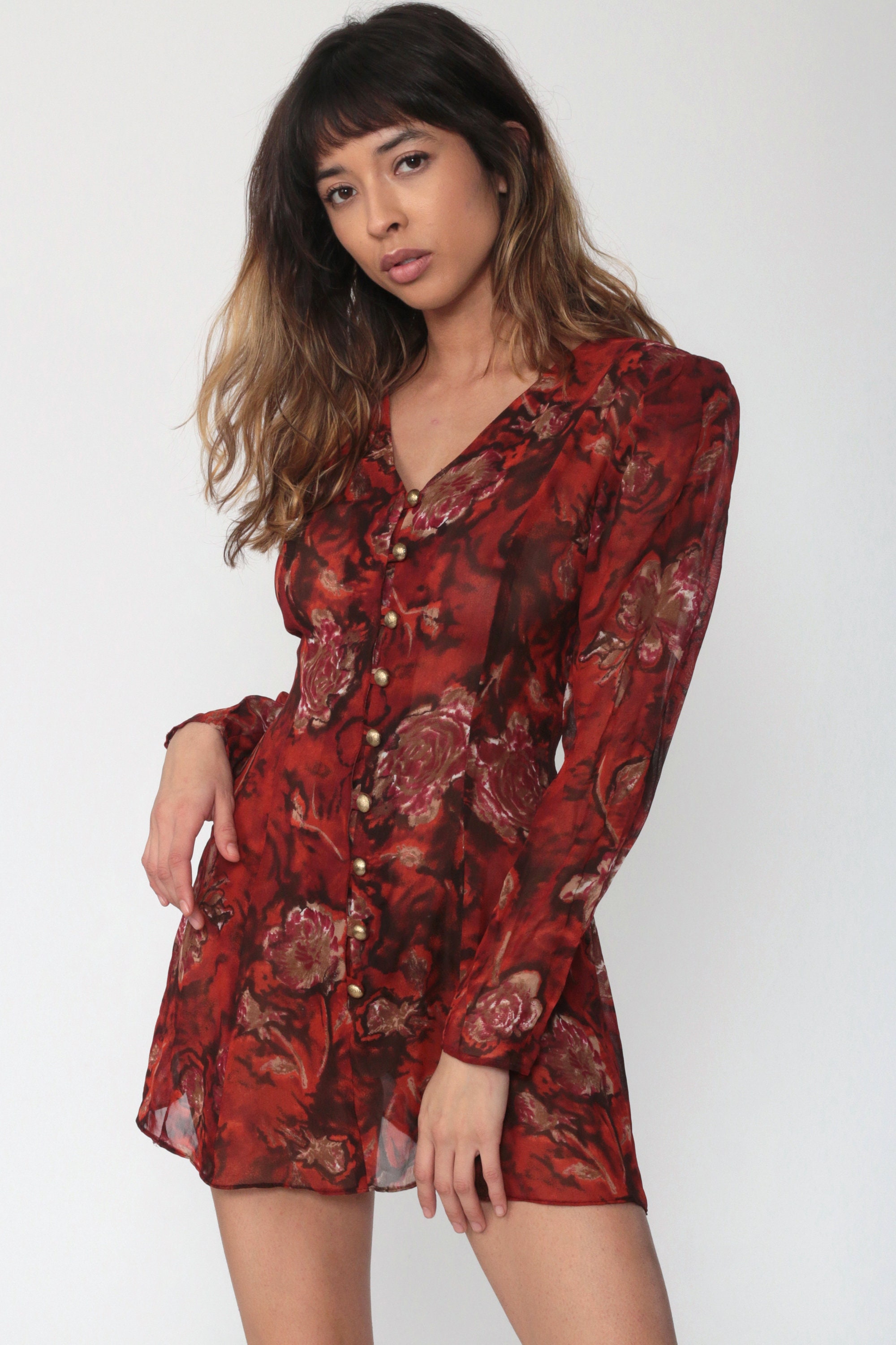 vintage red button up dress vintage red button up dress