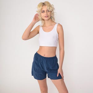 Navy Blue Swim Shorts 90s Nylon GAP Swim Trunks Retro Elastic Waist Surf Shorts Beach Vintage 1990s Swimwear Small Petite