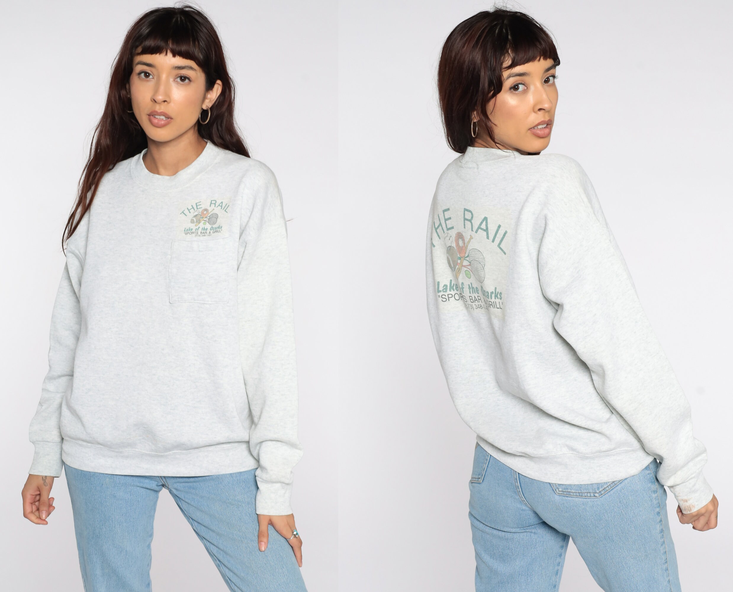 The Rail Sports Bar Sweatshirt 90s Lake of the Ozarks Shirt Graphic