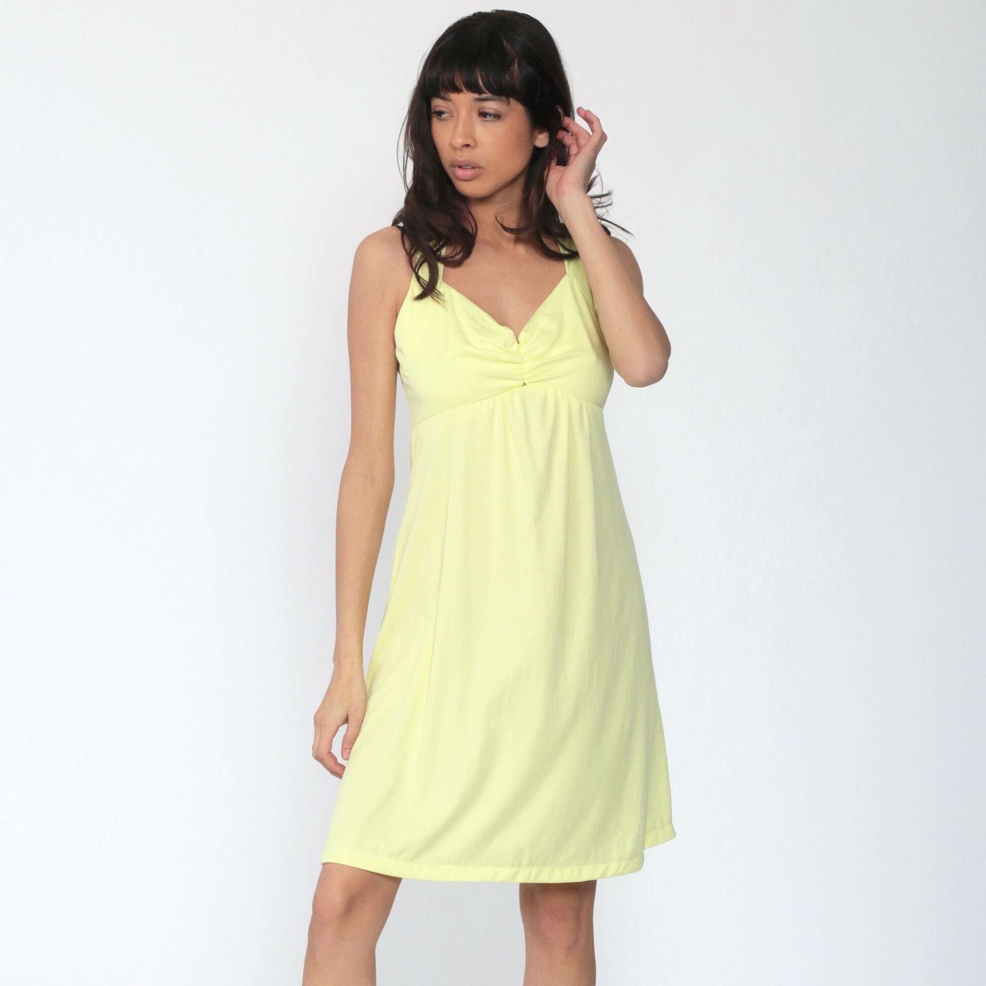 pastel yellow babydoll dress