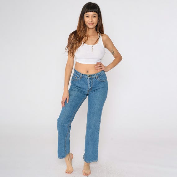 Vintage Jordache Jeans 90s Bootcut High Rise Waist Jeans Denim Pants Blue Bootcut Jeans 1990s Western Small 28