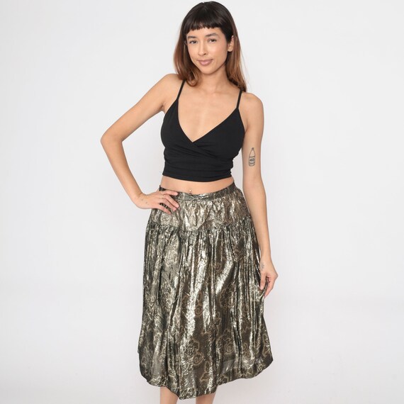 Vintage Woman Retro Flowers Print High Waist Floral Skirts Vintage Woman Retro Flowers Print High Waist Floral Skirts