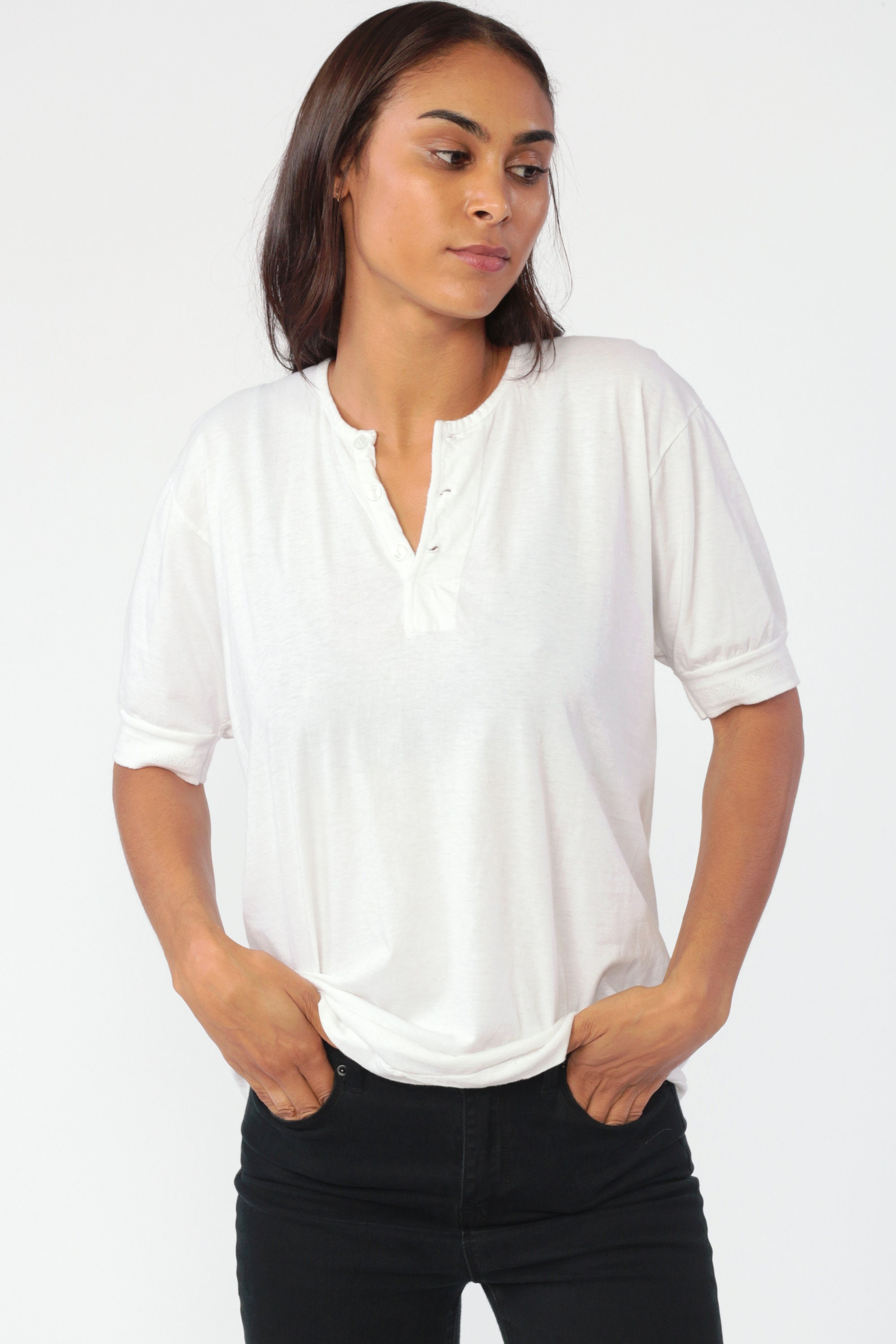 white polo short sleeve button up