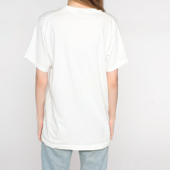 White V Neck Shirt 90s Tee Shirt Plain Tshirt Vin… - image 6