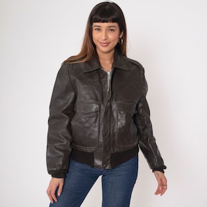 Gap Leather Bomber Jacket - Etsy