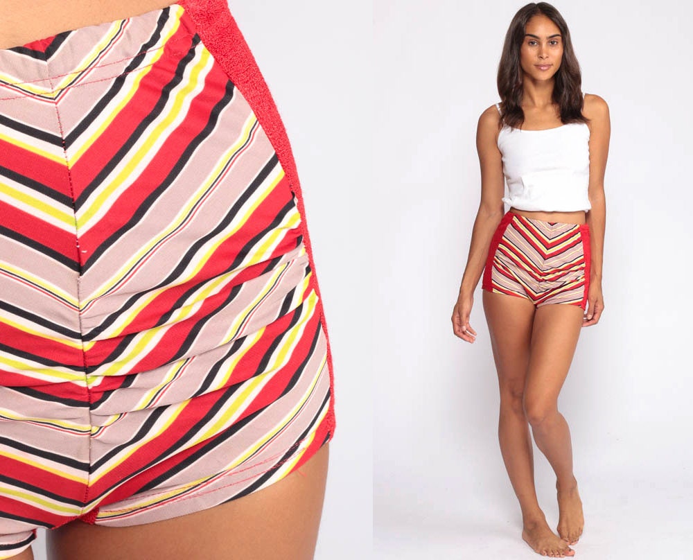 high waisted terry cloth shorts