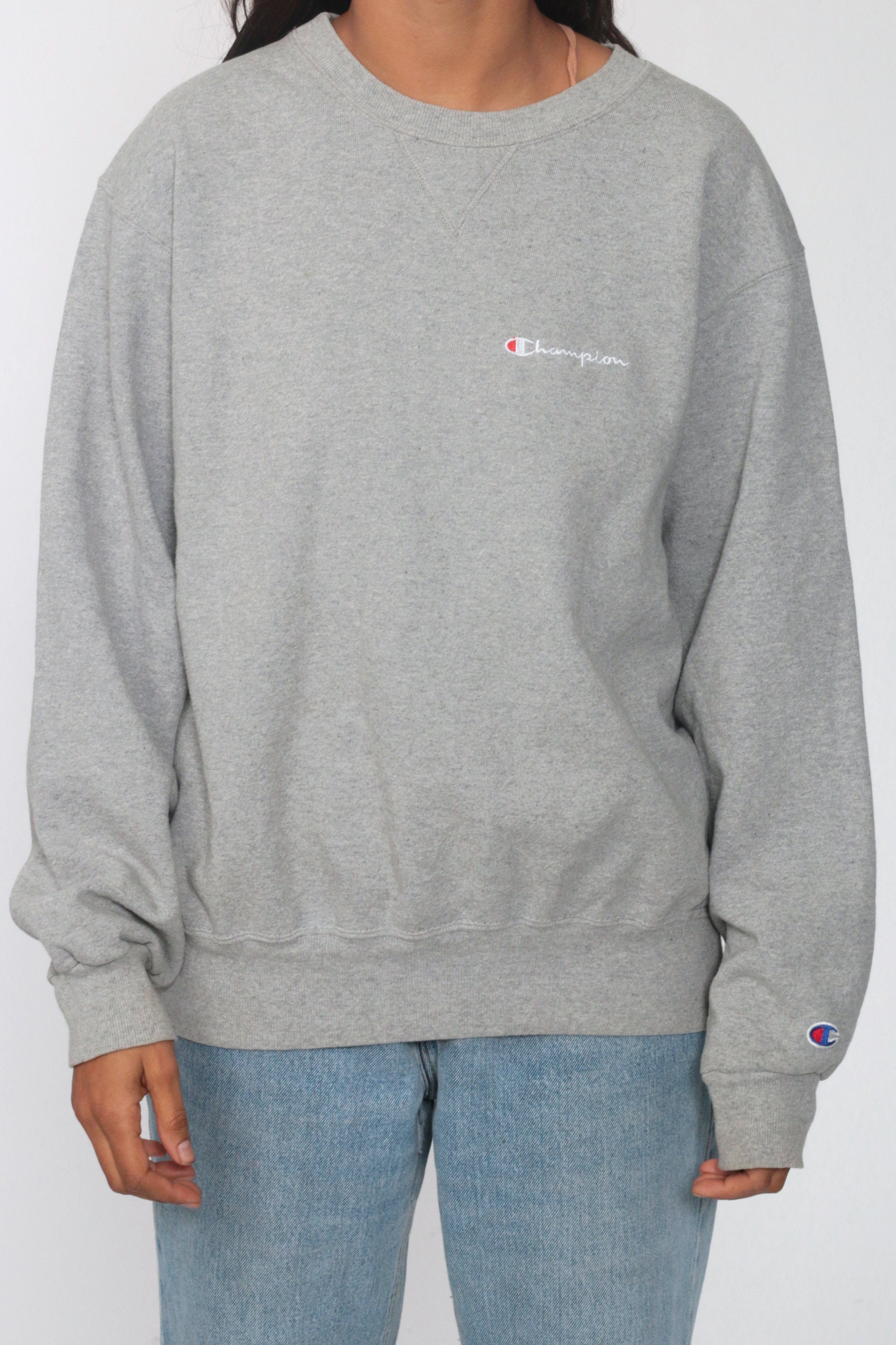 Champion Sweatshirt Grey Crewneck Pullover 90s Streetwear | Etsy
