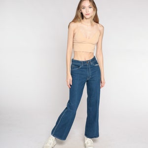 80s Straight Leg Jeans High Waisted Rise Denim Pants Dark Wash Blue Basic Streetwear Relaxed Vintage 1980s Small 28