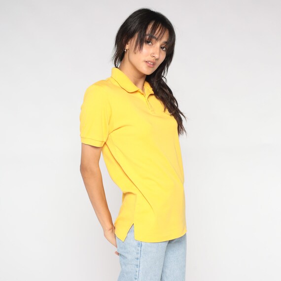 Brittania Polo Shirt 80s Bright Yellow Collared S… - image 5