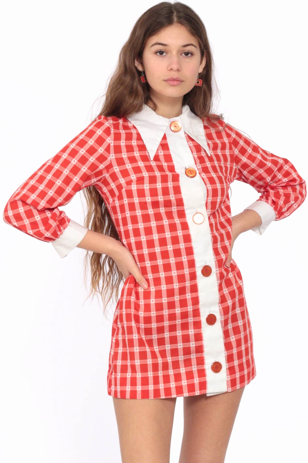 vintage red button up dress vintage red button up dress
