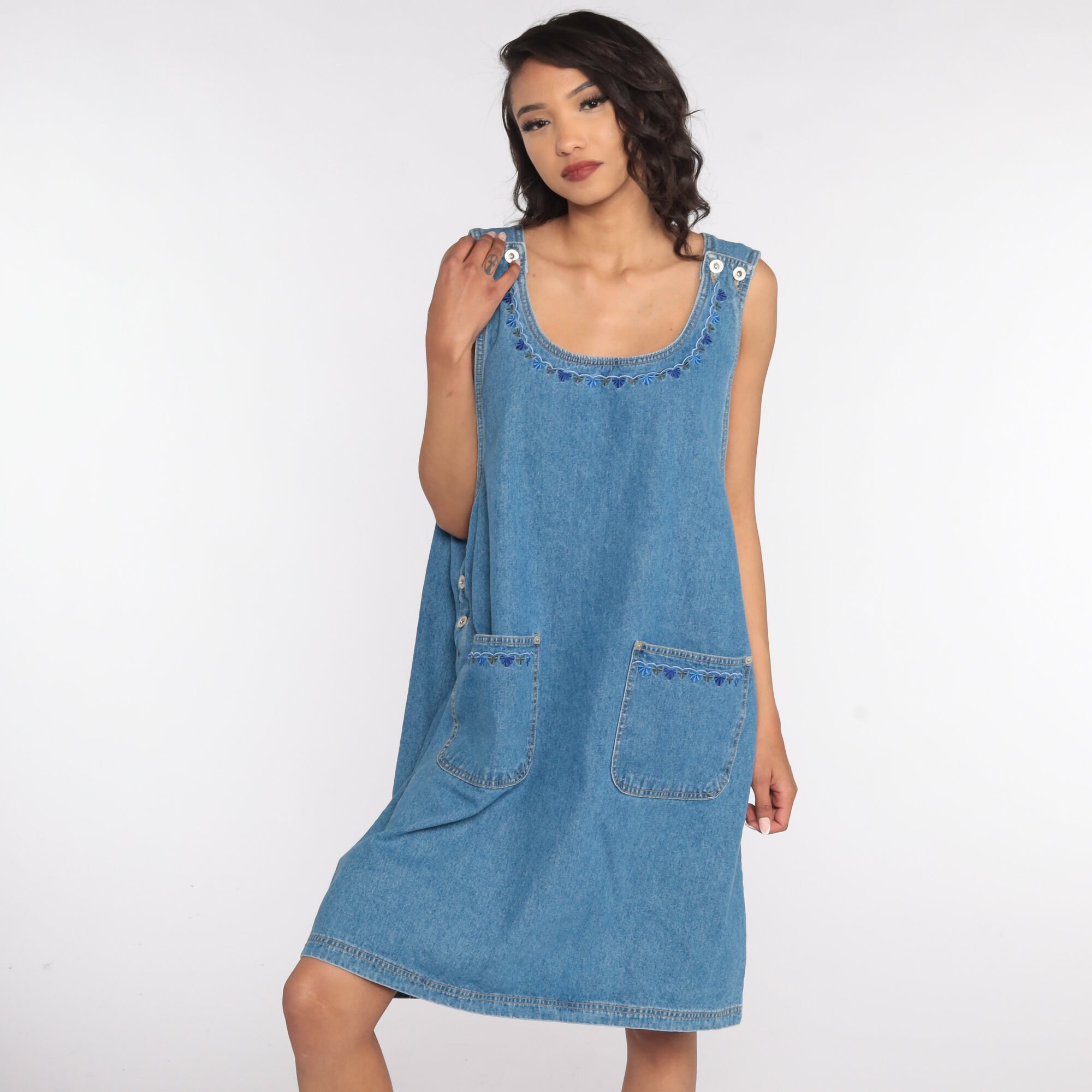 target denim jumper dress